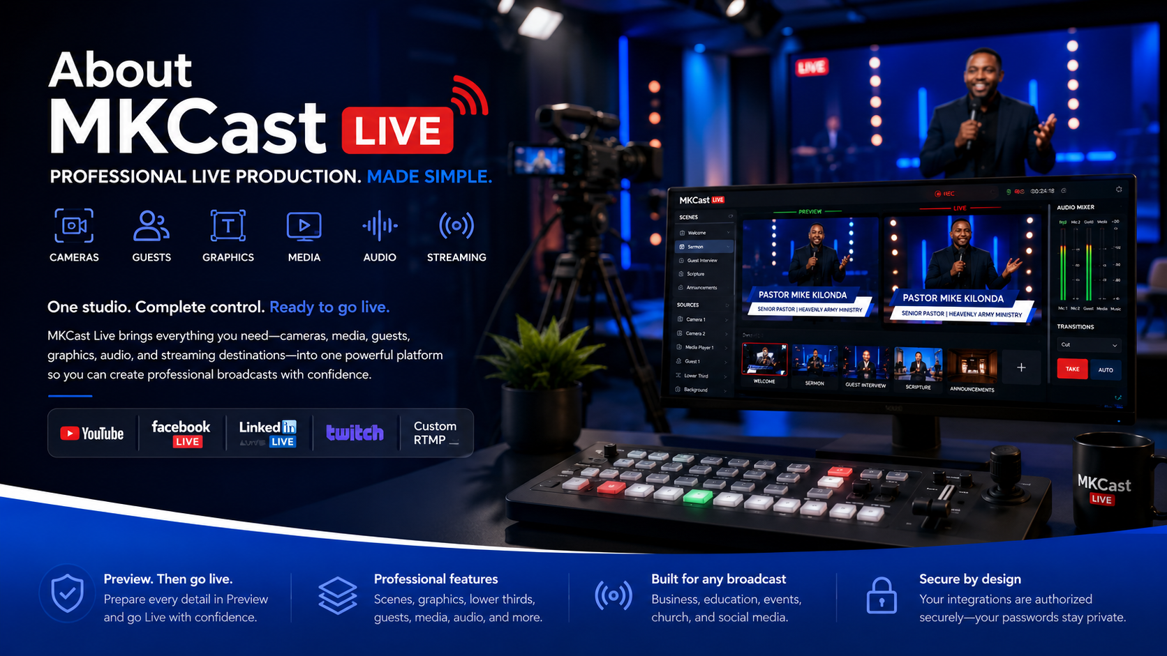 About MKCast Live professional broadcasting