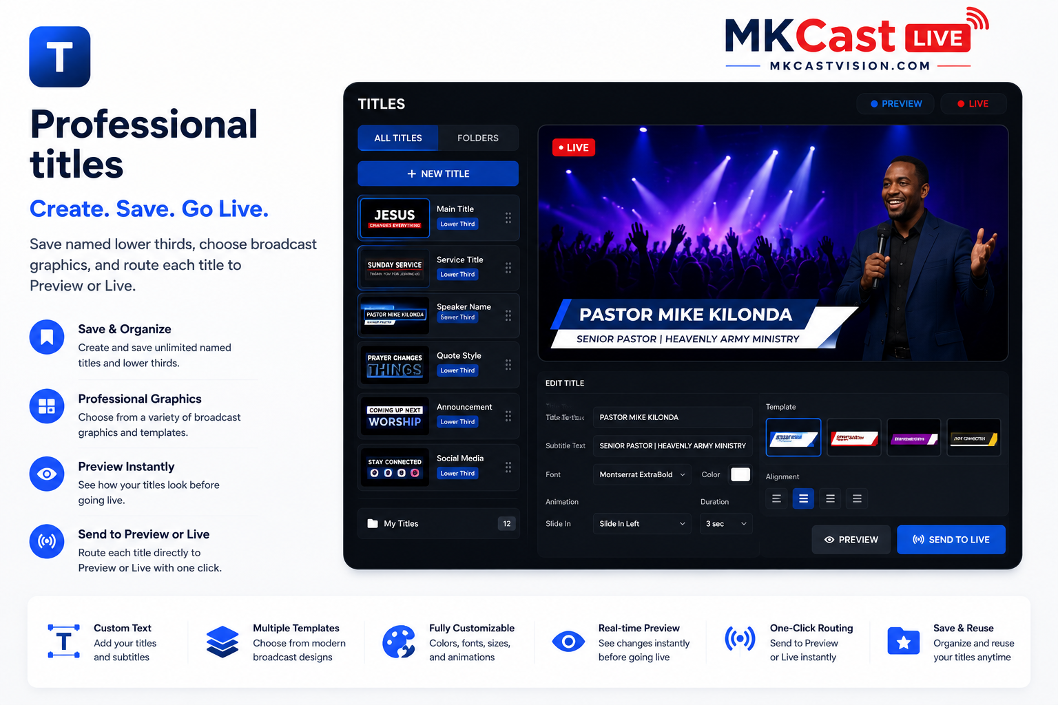 Professional titles in MKCast Live